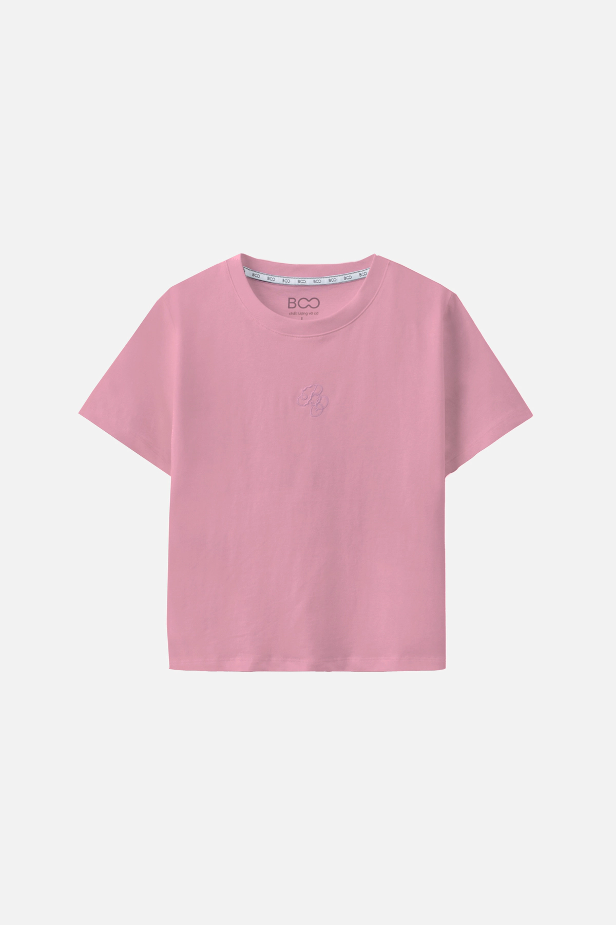 Áo phông nữ baby tee thêu logo 