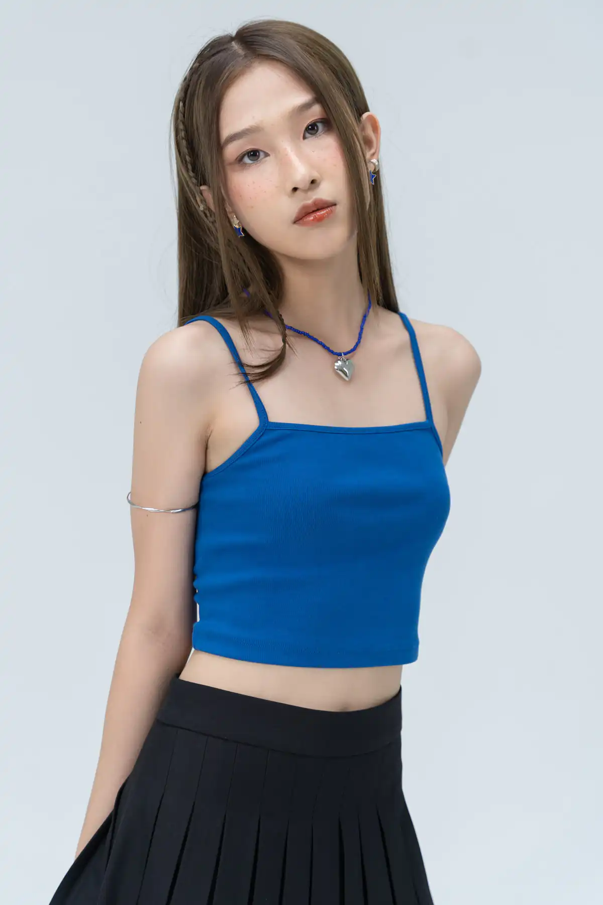ÁO HAI DÂY NỮ CROP FITTED BLANK FR