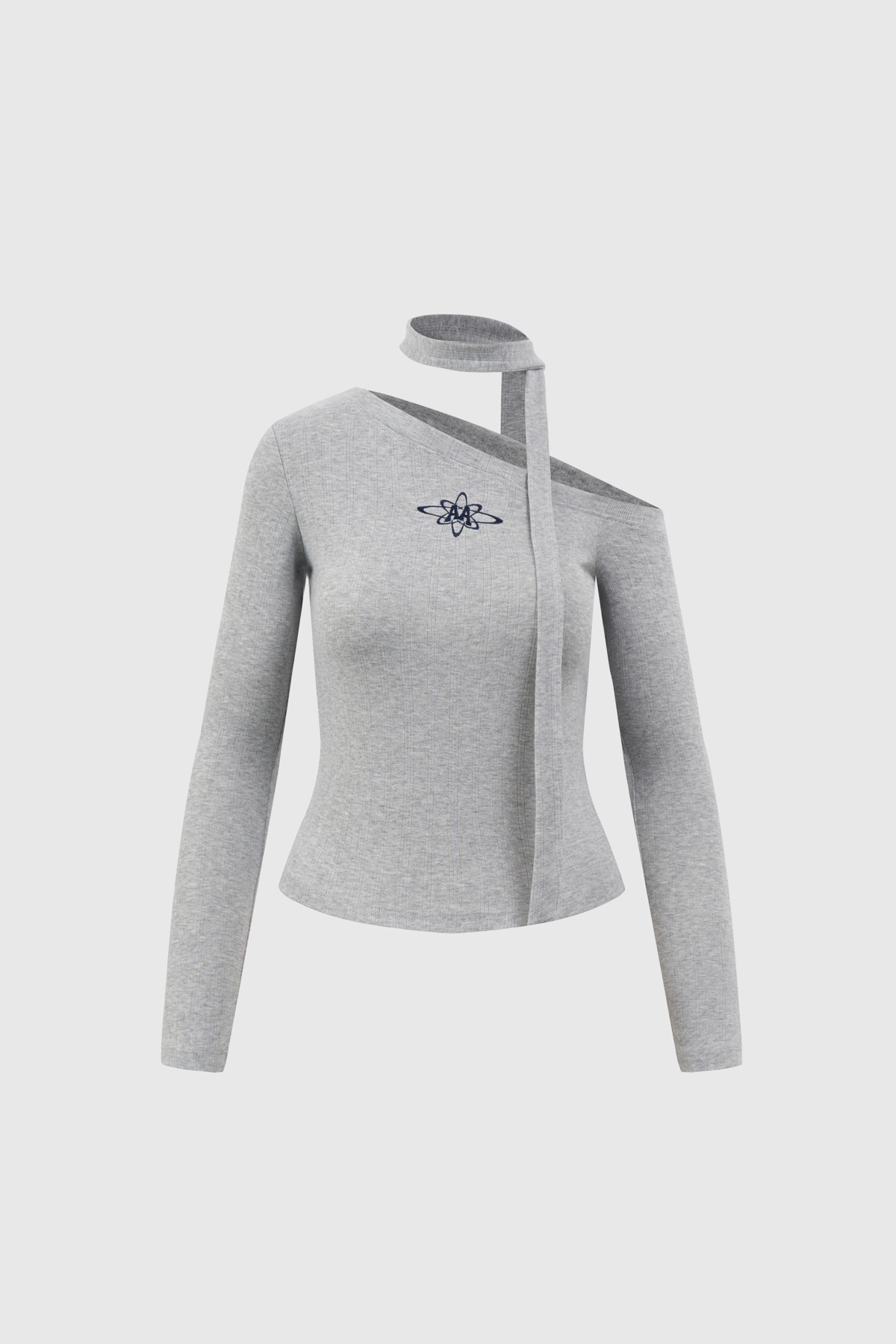 Áo thun dài tay lệch vai BOOLAAB kèm khăn