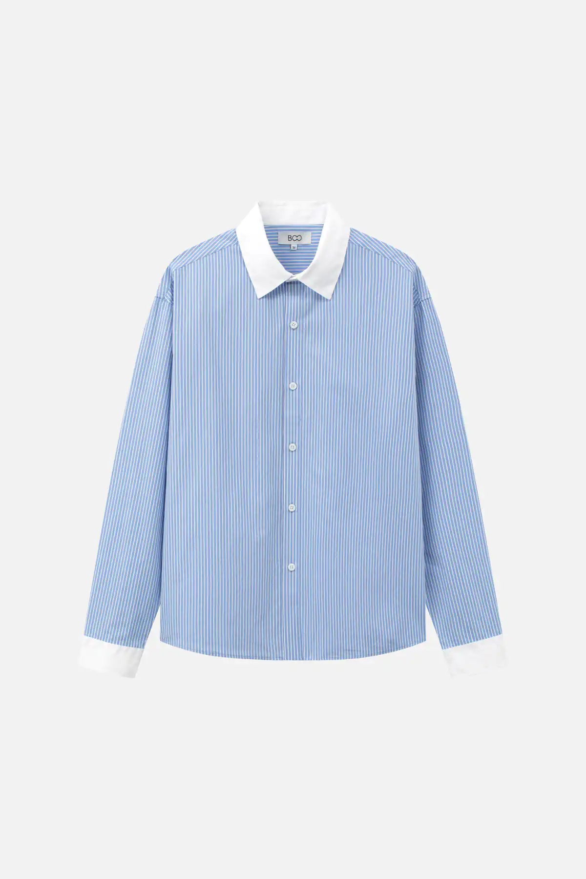 Áo sơ mi dài OVERSIZED kẻ phối trắng ESS