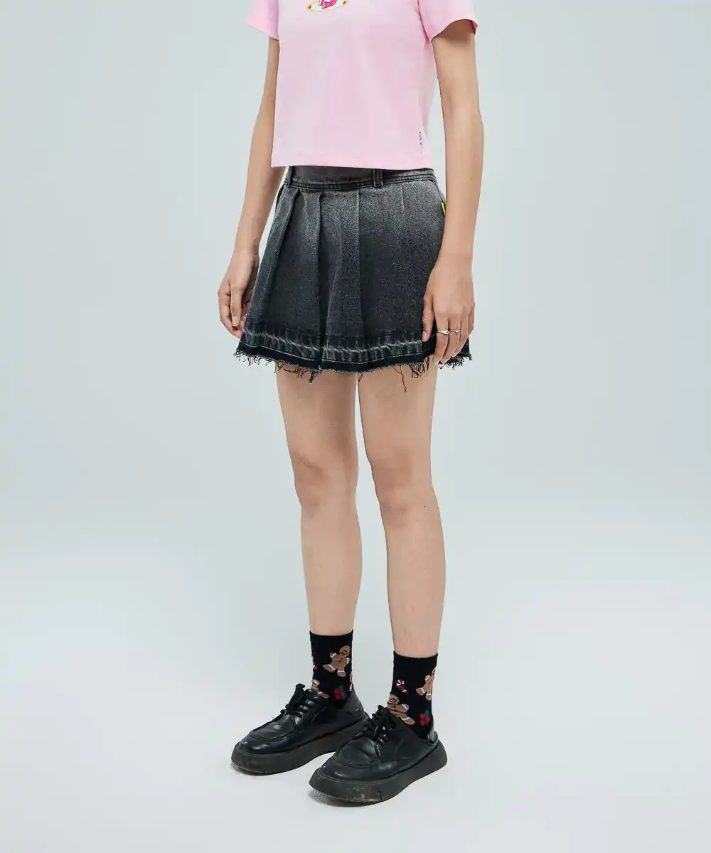 Chân váy mini JEANS INFINITEE 08 xếp ly