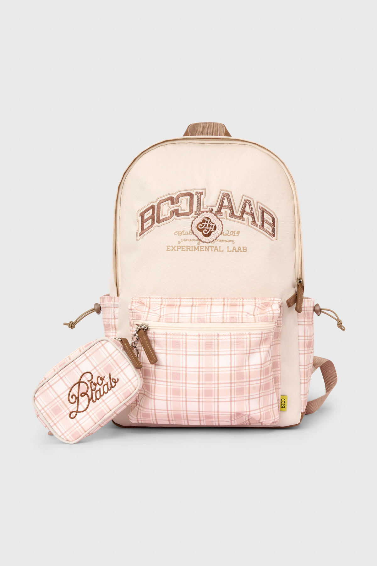Balo túi kẻ thêu patch medium BOOLAAB